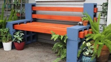 cinder block bench