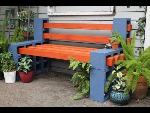 cinder block bench